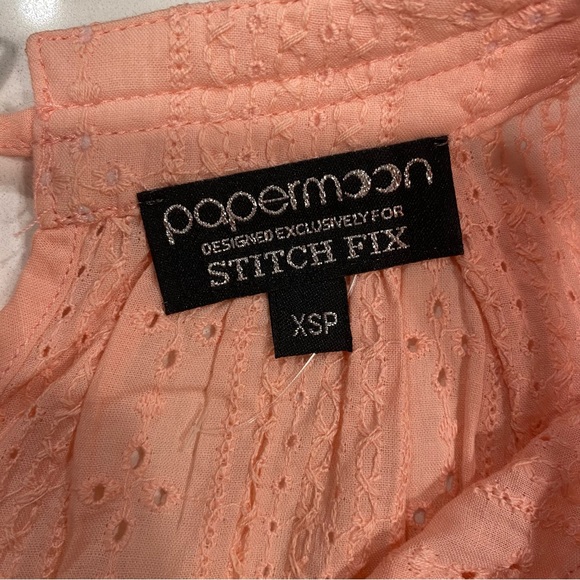 (NWOT) Papermoon Almeria Eyelet Cotton Top, XSP, Pink/Blush - Picture 6 of 8